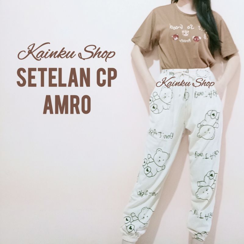 ❤️KU❤️ SETELAN CP AMRO CELANA PANJANG GROSIR BABYDOLL KATUN STRETCH BISA COD VIRAL KEKINIAN HITS SHO