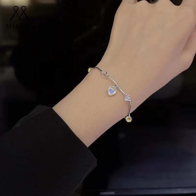 Gelang Bangle Hias Kristal Zirkon Bulat Warna-Warni Untuk Wanita