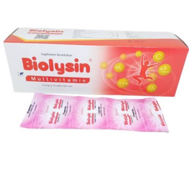 Biolysin Tablet/Multivitamin/Suplemen Makanan/Menjaga Daya Tahan Tubuh