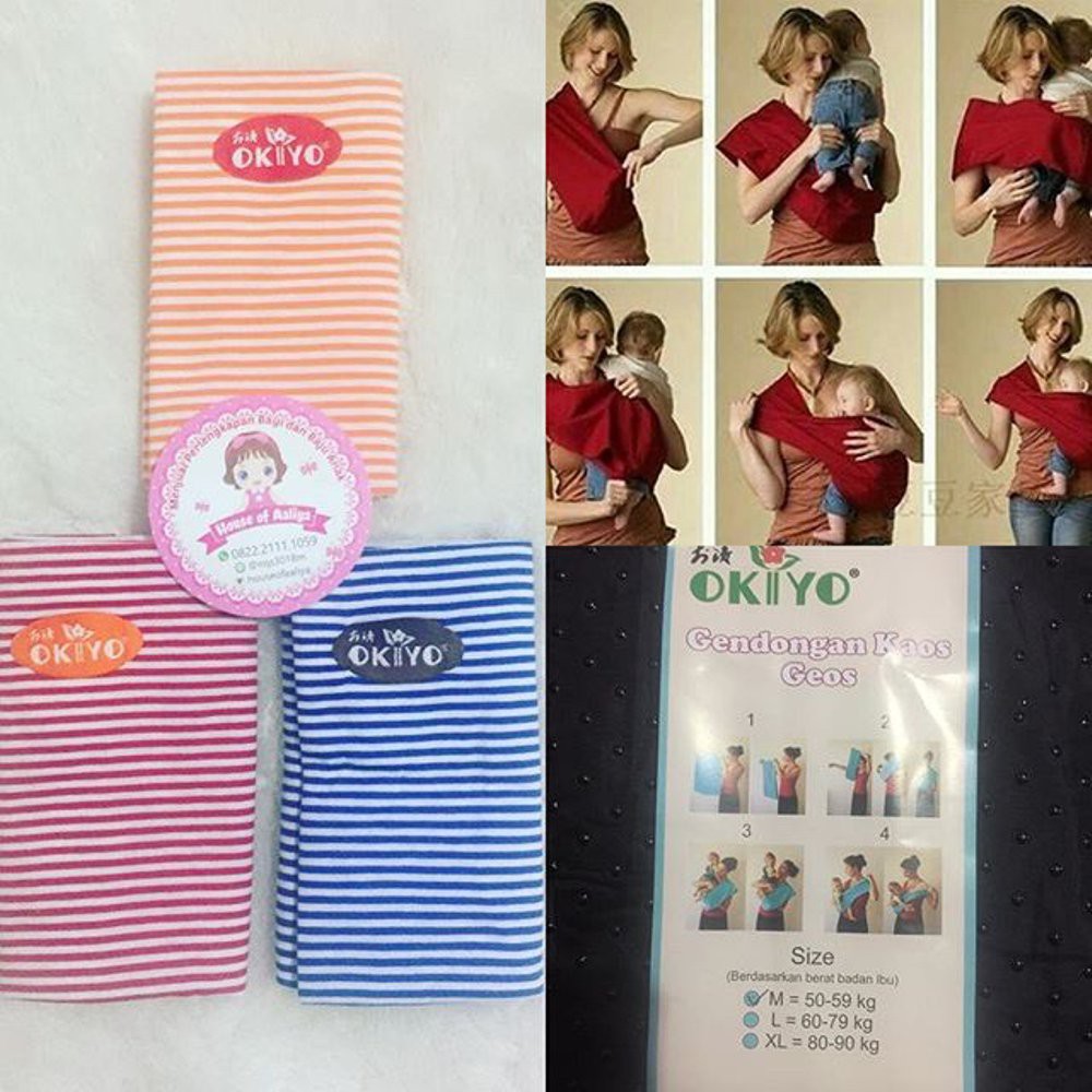 SALE!!! Gendongan Bayi Geos Okiyo Motif Garis / Geos Baby / Kado Hadiah Bayi