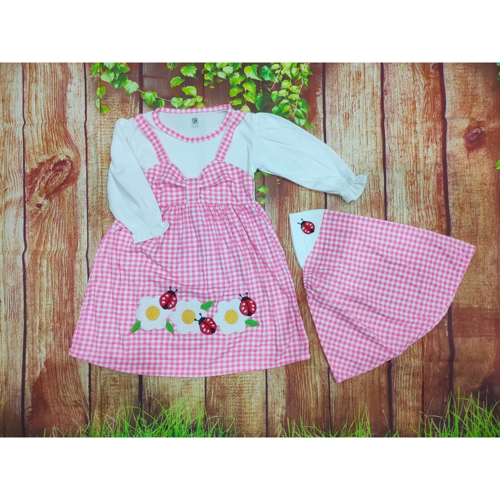 Two Mix Baju Muslim anak - Gamis Bayi Perempuan - Pakaian Muslim Bayi 1 -2 Tahun dj308-5