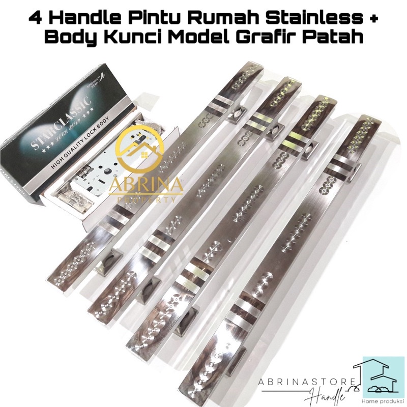 1 set handle pintu rumah stainless tarikan gagang pintu rumah minimalis set body kunci handel hendel pintu rumah pegangan pintu rumah high quality