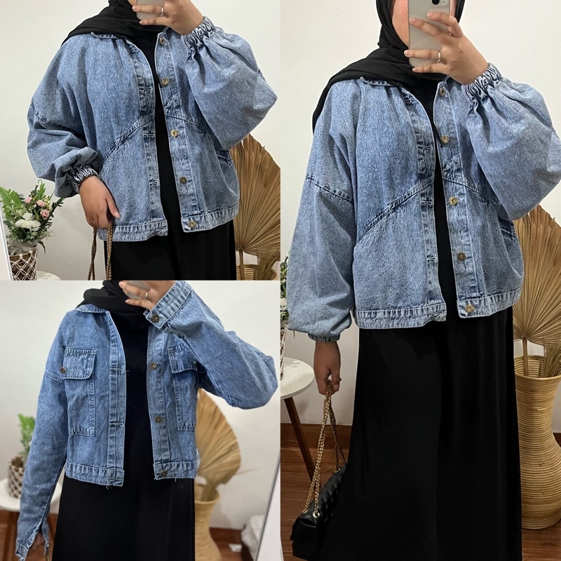 DENIM JAKET  JEANS KOREAN OVER SIZE BAGGY JACKET