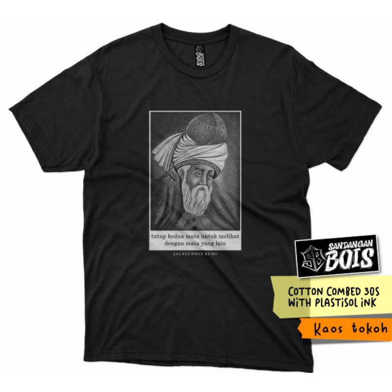 kaos tokoh jalaludin rumi frame line