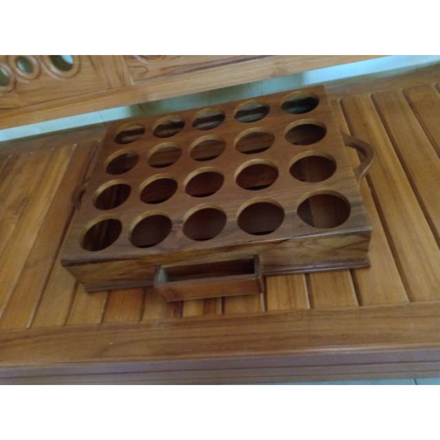 Tempat Aqua Gelas Isi 20 Bahan Kayu Jati