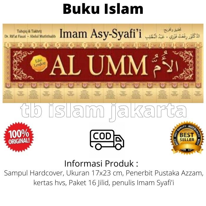 Terjemah Kitab Al Umm Imam Asy-Syafii Edisi Lengkap 16 Jilid Fikih Islam Pustaka Azzam