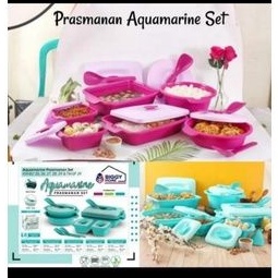 Tempat Makanan Prasmanan Aquamarine Set (Free Buble)
