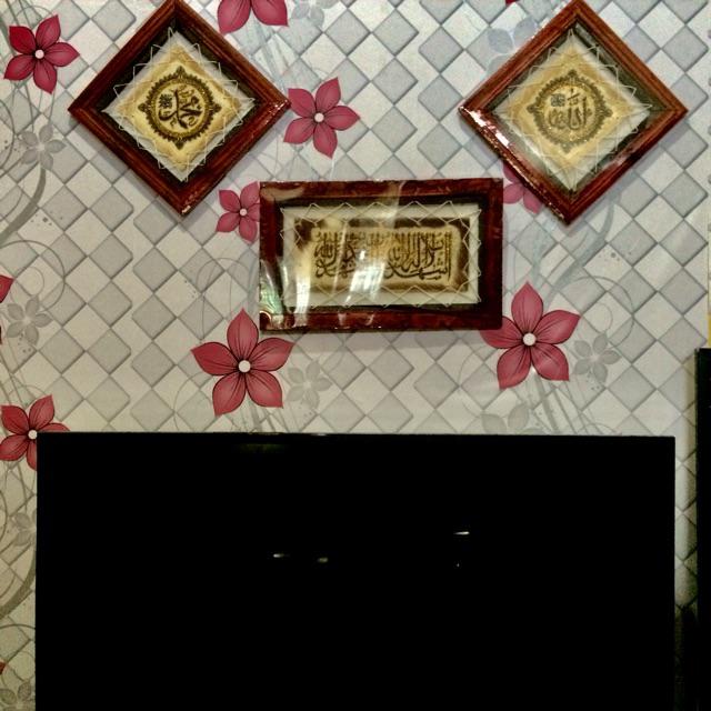 Cy1075 Wallpaper | Dinding Sticker Motif Bunga Merah 3d | Wallsticker Pita Bunga Merah