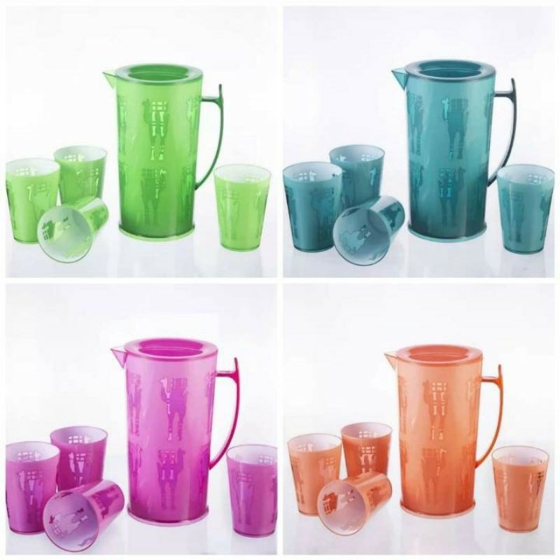 Teko Set Unta Teko Plastik Set 4 Gelas