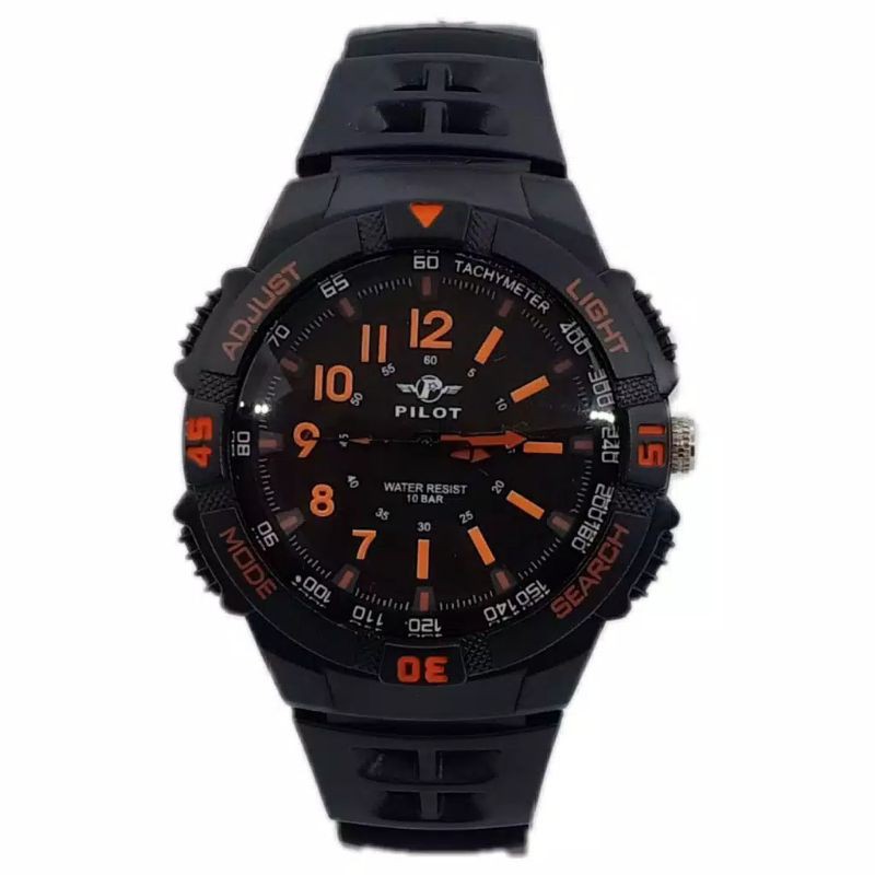 (Terima Cod)Jam Tangan Pria Pilot Angka Romawi Original+Water Resisst Rubber(Dikirim Jakarta)