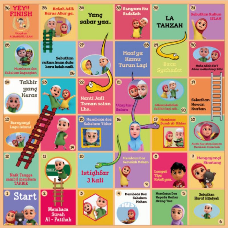 ular tangga jumbo free dadu flanel seri nusa rara