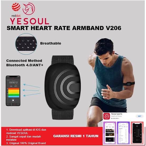 Yesoul V206 Smart Heart Rate Arm - Deteksi Detak Jantung - Garansi Resmi 1 Tahun