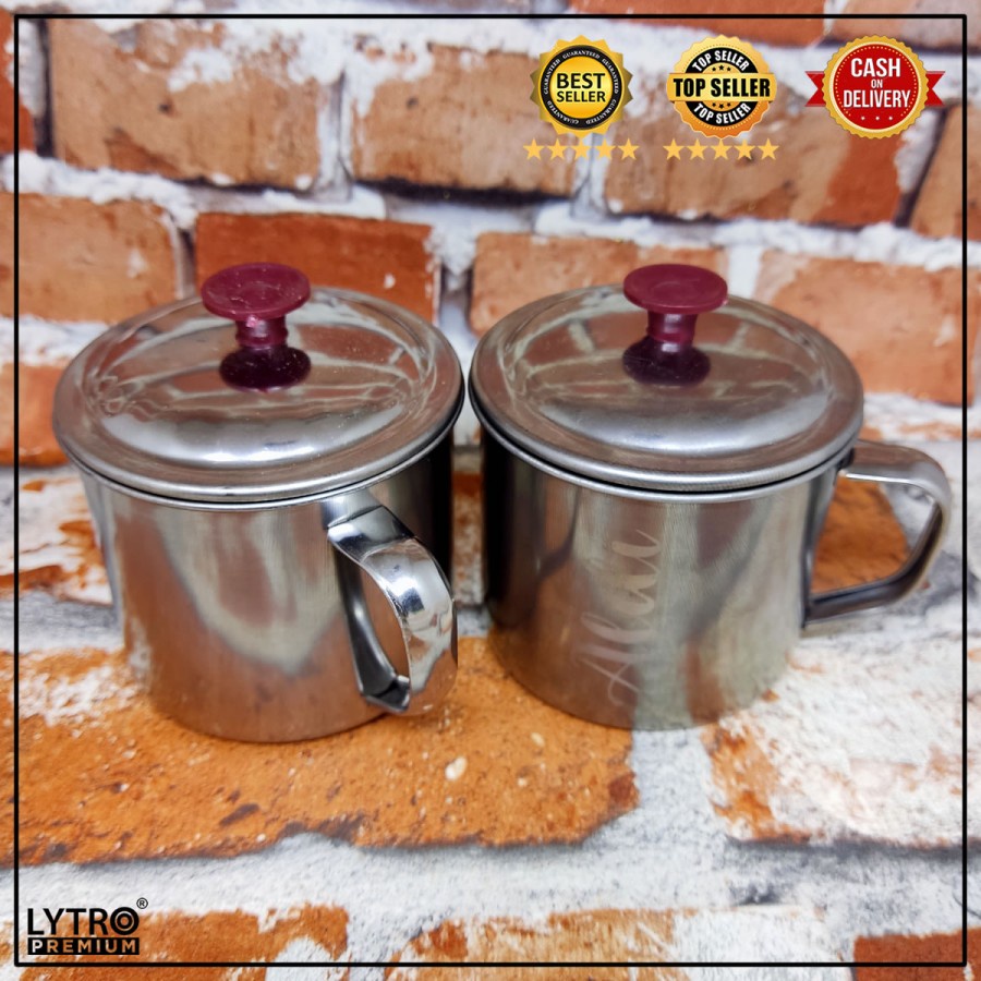 Mug Kopi Teh Panas Kecil Stainless + Mug Stainless Mini Custom Nama
