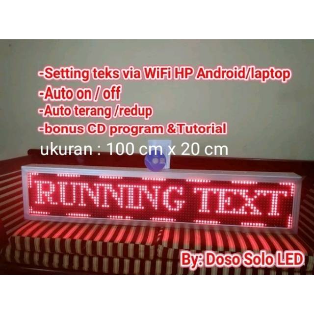Running teks Outdoor 100x20 cm by WiFi HP Android
