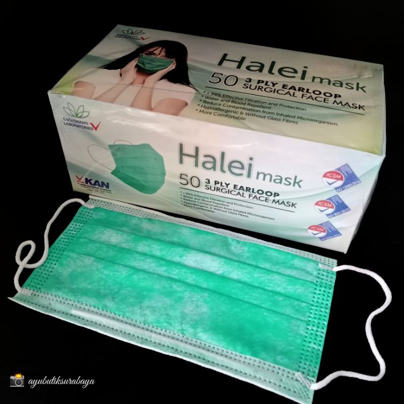 HALEI 3 Ply / masker tahan air darah 99 persen efektif