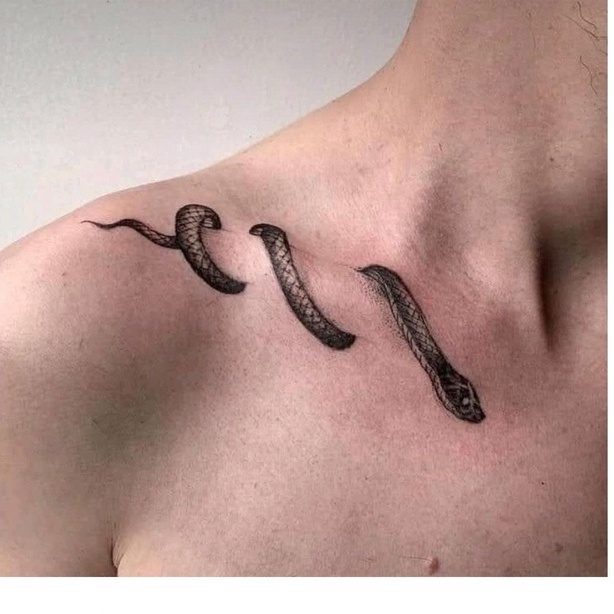 TATEMPO tato temporer - Snake On Collarbone/Tato Ular di Collarbone
