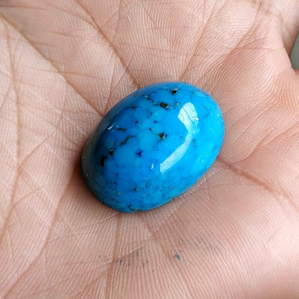 NATURAL BATU AKIK PIRUS BIRU XIN JIANG TURQUOISE SERAT EMAS