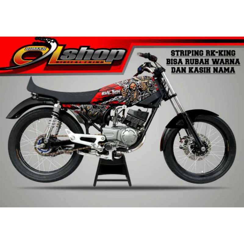 Striping Variasi RX King Motif Tengkorak Zombie Sticker varian warna