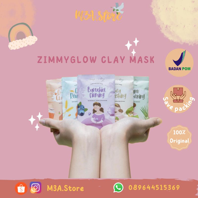 (Reseller) clay mask queenzy skin x zimmy glow 15gr BPOM