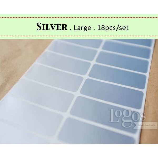 

TERLARIS!! Silver LARGE. Sticker Label hologram merk produk brand kosmetik logo UNIK