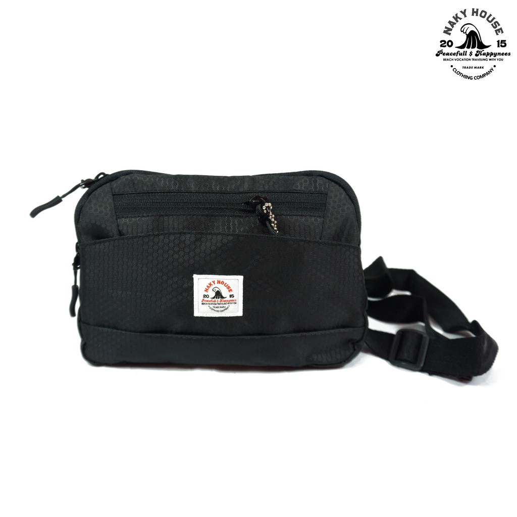 Tas Selempang pria Cordura Warna Hitam sling bag house of naky