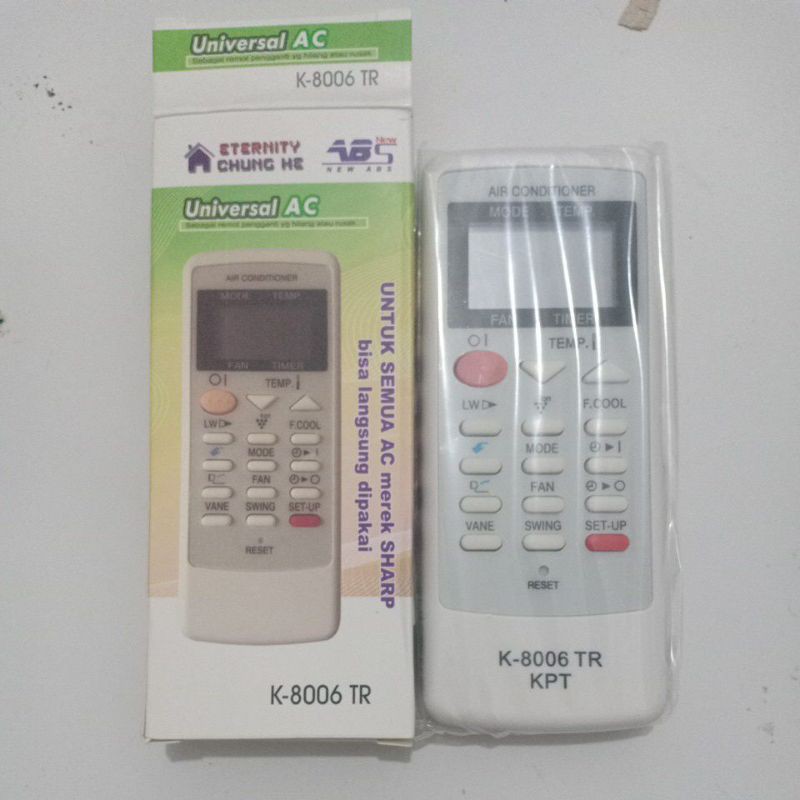 remot/remote ac multi semua merek sharp tanpa setting chung he k8006tr