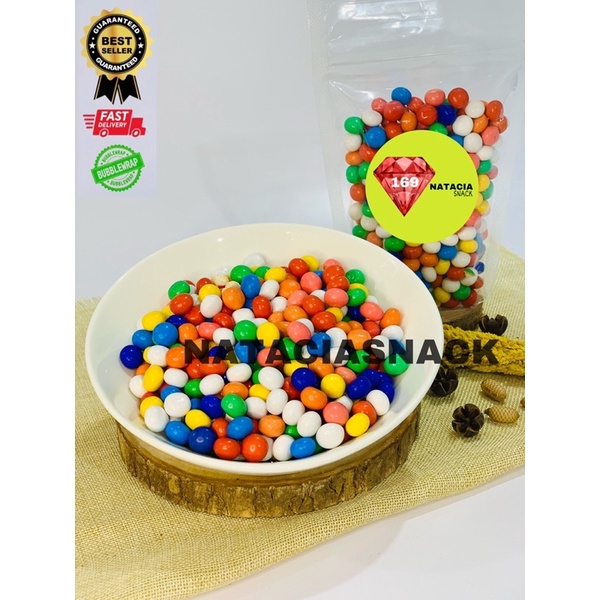 

[EKONOMIS][250 GR] BOLA PELANGI ISI BISKUIT COKLAT BOLA WARNA WARNI NATACIASNACK ENAK RAPUH