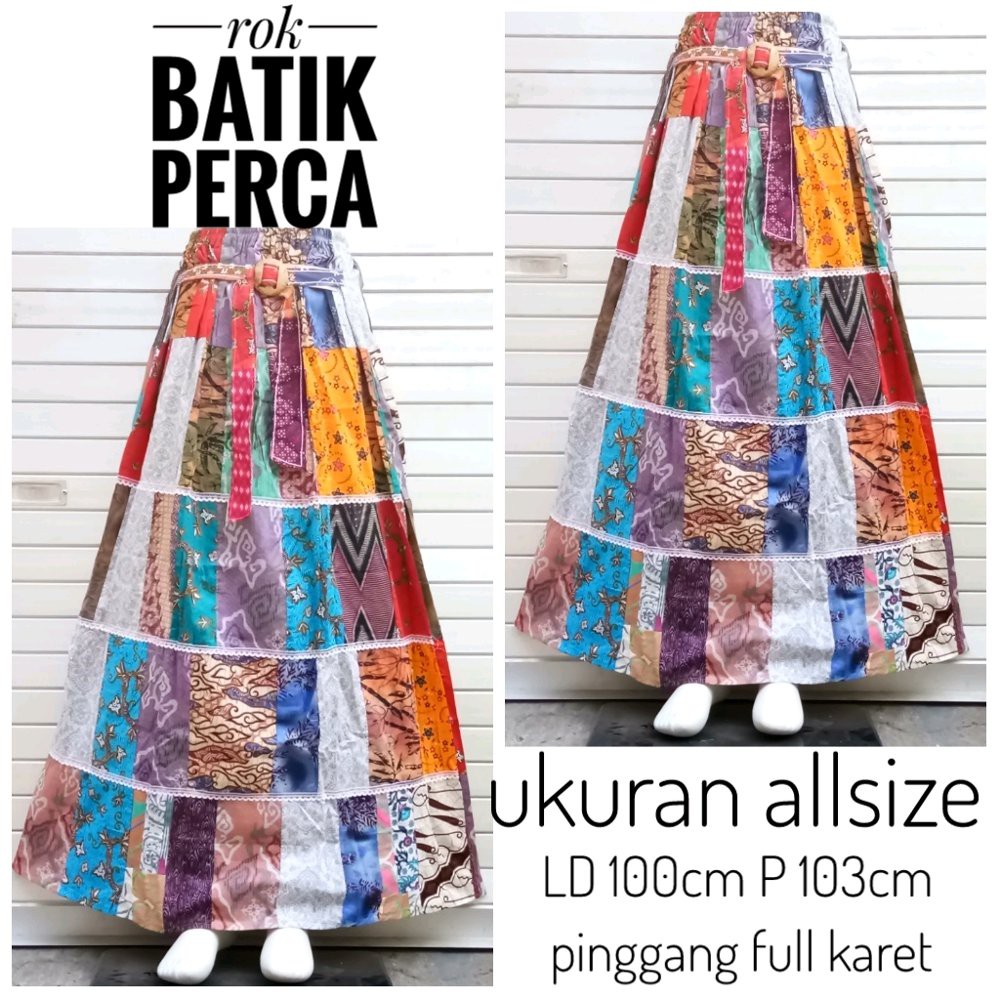 rok batik perca bahan katun