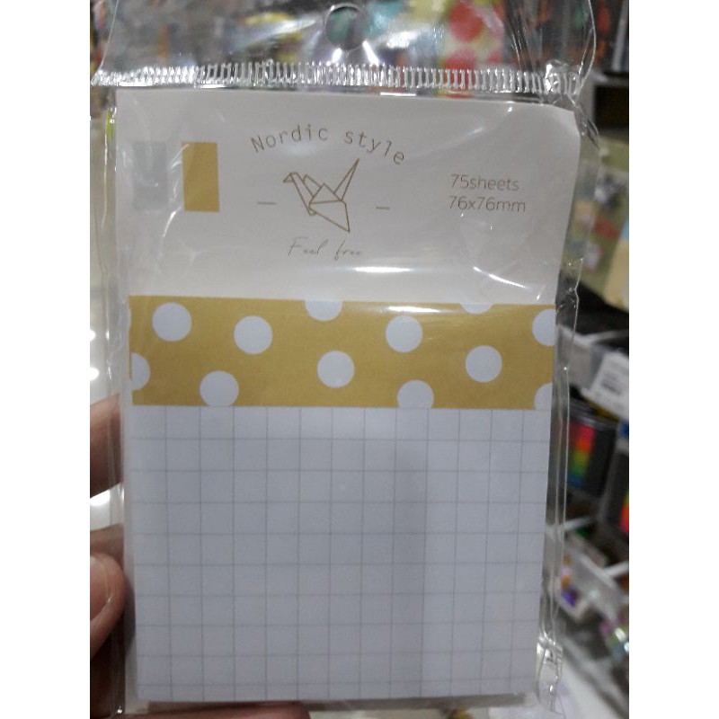 

post-it motif garis kotak kuning - tempelan catatan