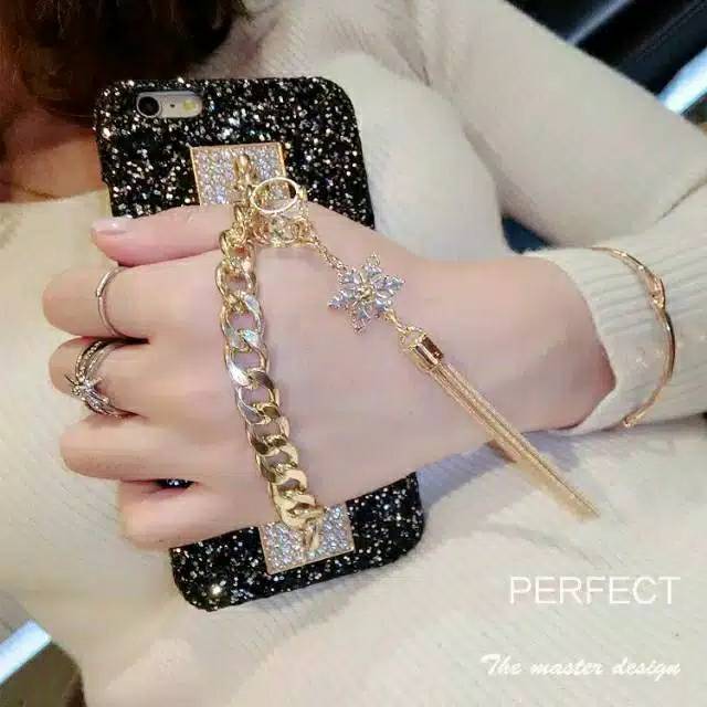 Samsung J2 prime grand prime Case glitter tabur plus gantungan rantai pegangan HC