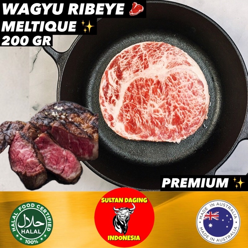 

WAGYU RIB EYE MELTIQUE STEAK 200 GRAM IMPORT DARI AUSTRALIA/ RIBEYE MELTIK/RIB EYE STEAK/ RIB EYE/ WAGYU RIBEYE STEAK BEEF/ WAGYU RIBEYE STEAK SAPI