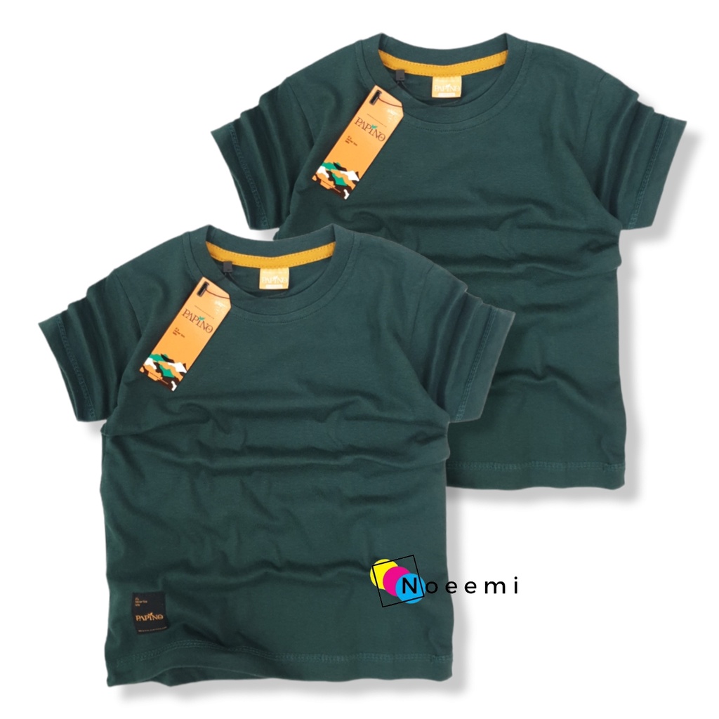 Papino Baju Kaos Anak Laki Laki 1-12 Tahun Pakaian Distro Oblong Polos Hijau