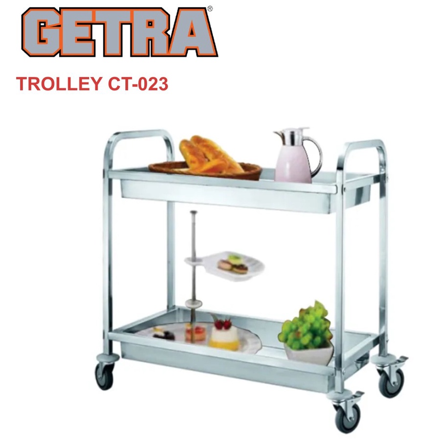 GETRA CT-023 CS-023 STAINLESS STEEL TROLLEY / TROLI MEJA DORONG RESTORAN COLLECT STAND MAKANAN