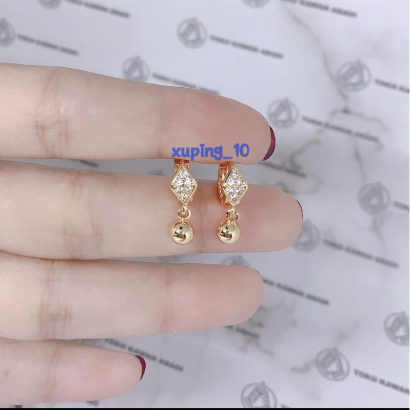 Xuping Gold Anting Anak Perempuan Anti Karat Model Clip Cantik *18