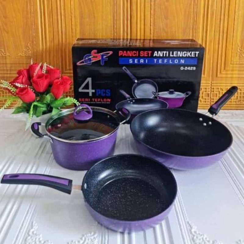 PANCI SET GSF TEFLON 4PCS G-2429 / PANCI SET GSF / TEFLON SET GSF