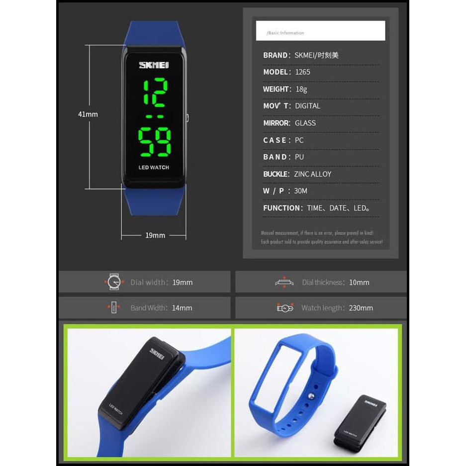 Jam Tangan SKMEI 1265 Jam Tangan LED SKMEI Jam Skmei Jam Tangan Cowok Jam Tangan Digital Jam Tangan Cewek