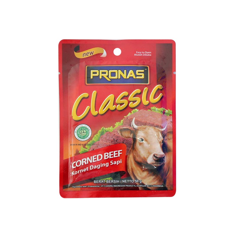 

PRONAS CLASSIC CORNED BEEF 50G | CORNET DAGING SAPI