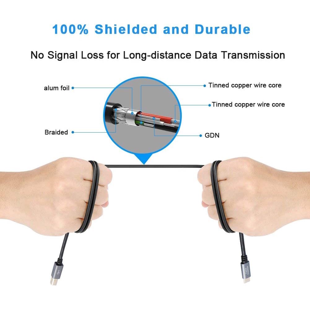 Type-c to Usb B 2.0 cable Aisen 1.5 meter cm-bm data 480Mbps for printer scanner fax - Usb-c to usb2.0 B 1.5m