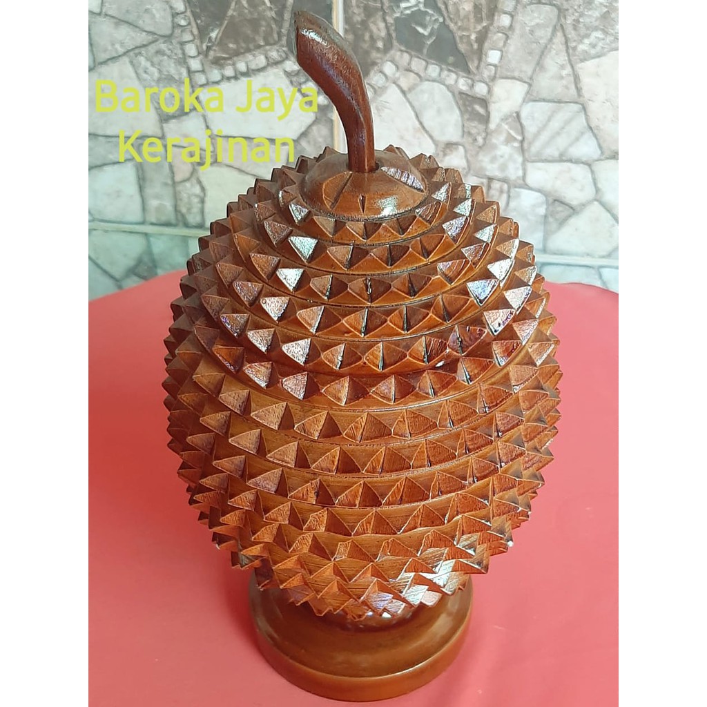 Pajangan Toples Durian kayu Jati