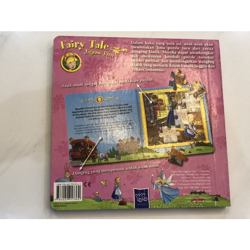 Fairy tale jigsaw fun cinderella board book Indonesia-Inggris