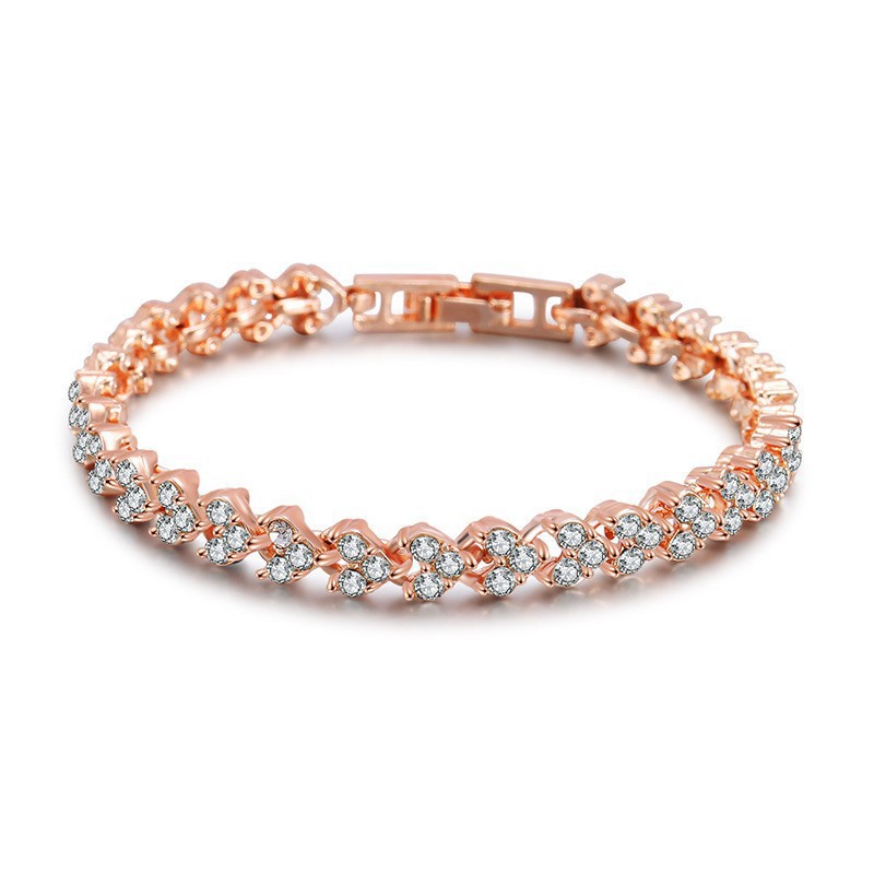 Gelang Kristal Berlian Zirkon Bahan 925 Silver