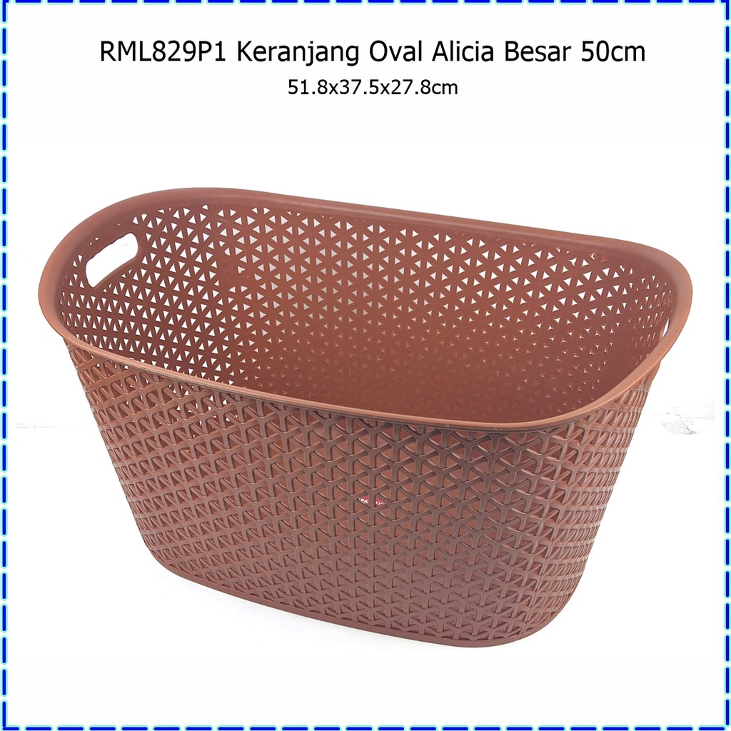 RML829P1 Keranjang Baju/Keranjang Serbaguan Oval Alicia Besar 50cm