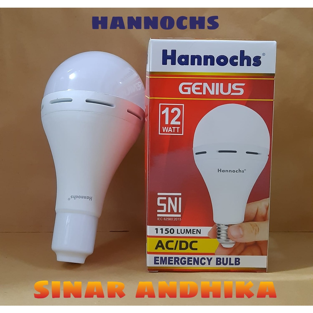 Lampu Led Emergency Hannochs Genius Warna Putih 12 Watt