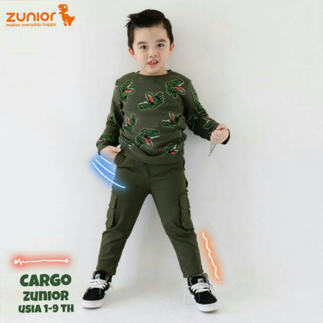 Celana Cargo Anak Laki Laki Premium Zunior 1-9 Tahun
