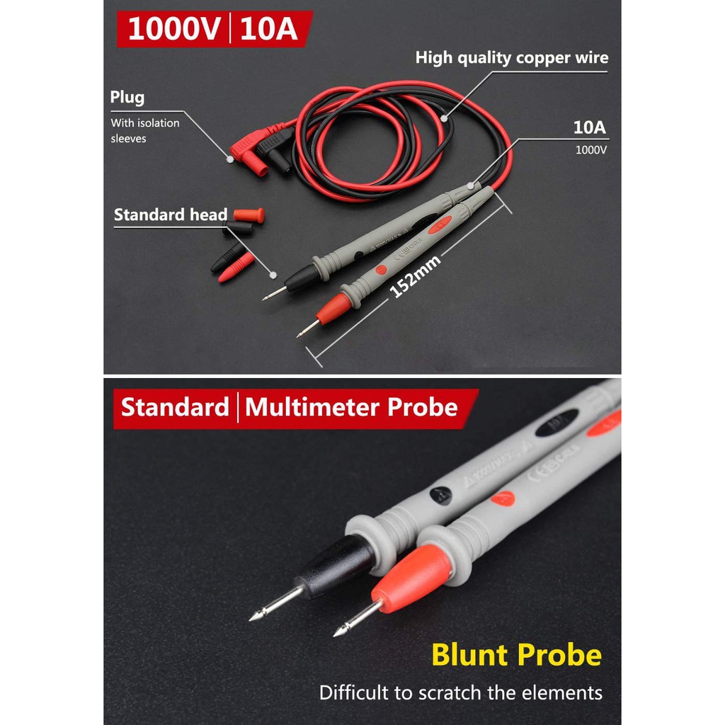 Kabel Multimeter Multitester Test Leads 1000V 10A Probe Cable Jarum Avometer