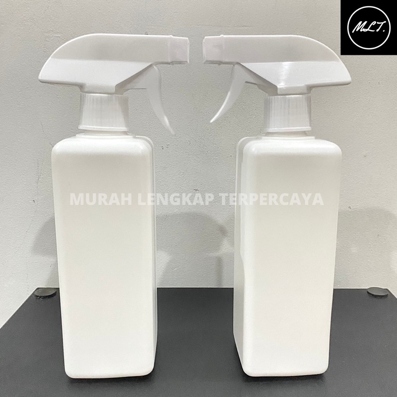 BOTOL HDPE 500ML KOTAK PUTIH KISPRAY SPRAY TRIGGER SEMPROT 500 ML HDPE SPRAY TRIGGER HDPE 500ML KOTAK KISPRAY HDPE PUTIH