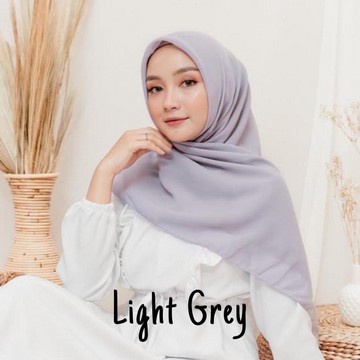 Bella Square Hijab Segiempat | Kerudung Laudya Pollycotton PART 2-LightGrey