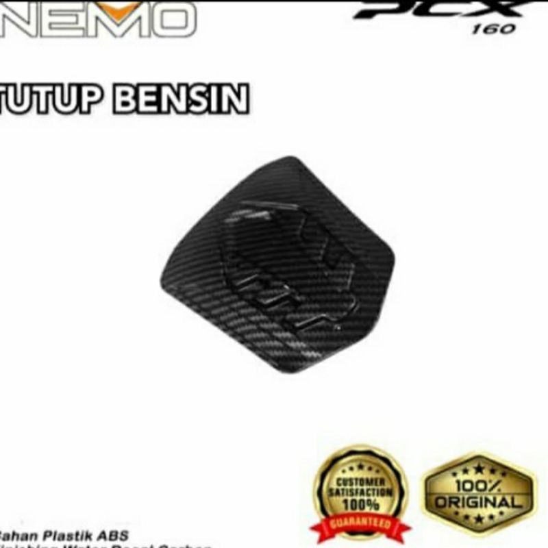 Cover tutup tanki bensin New PCX 160 2021 carbon nemo