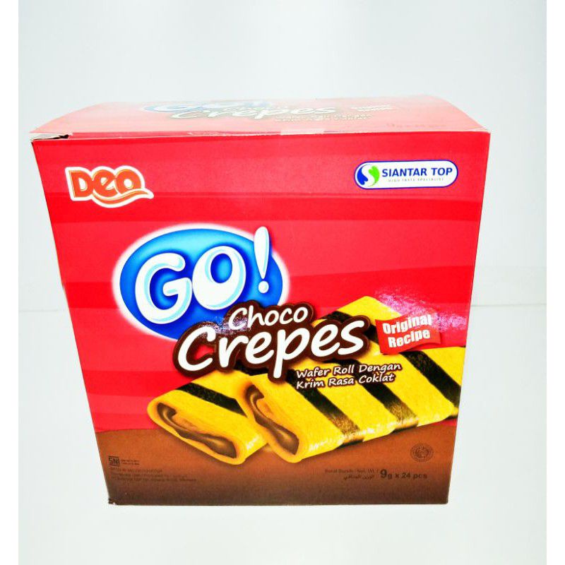 

DEO GO CHOCO CREPES 1 BOX ISI 24 GOCREPES WAFER ROLL GO KREPES