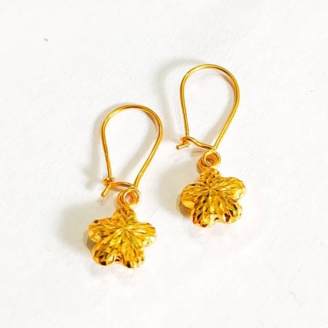 Anting Emas asli model jepit bintang